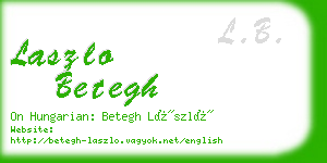 laszlo betegh business card